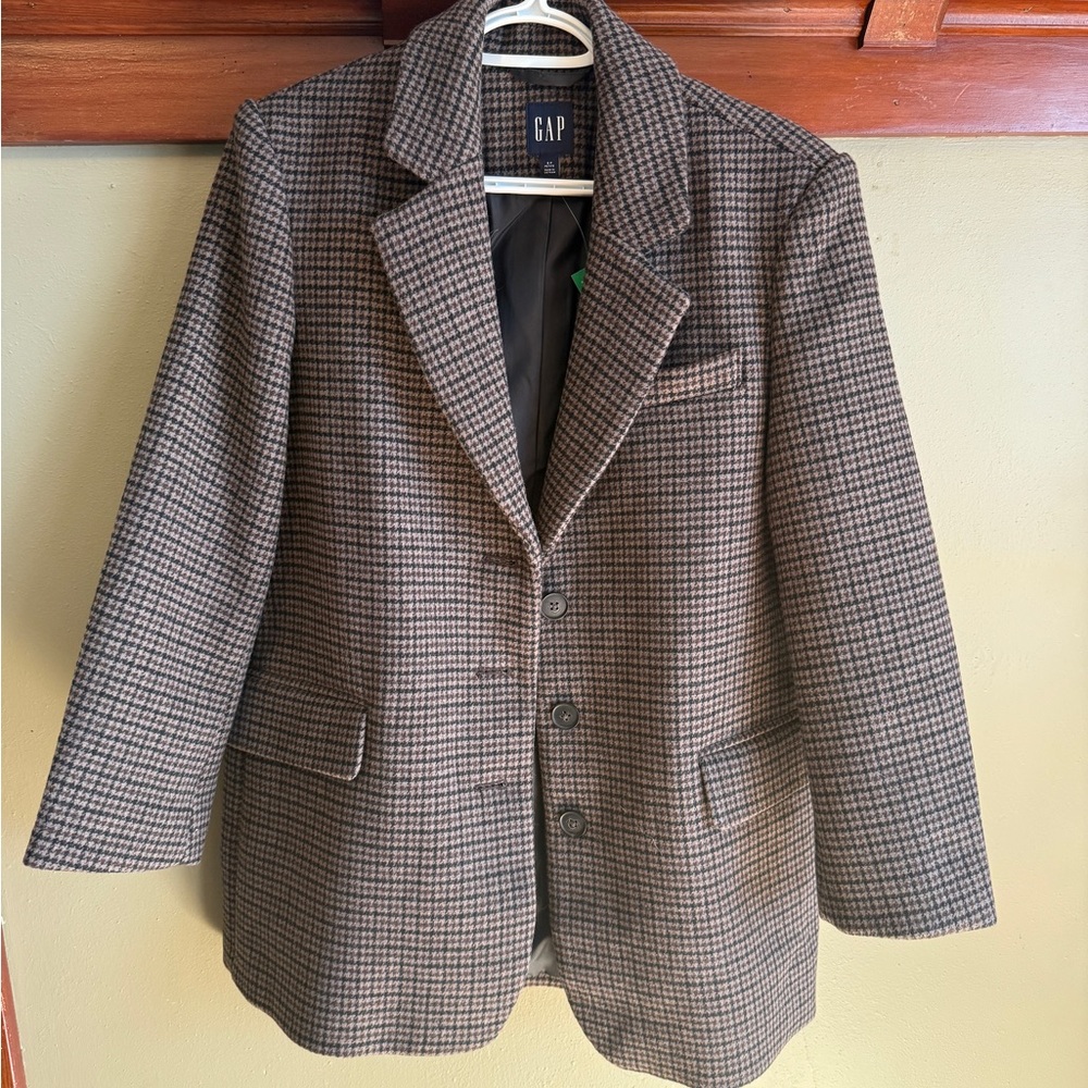 GAP Black and Brown Checkered Blazer